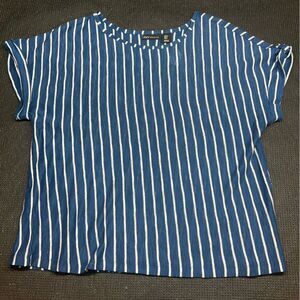 JNY Jones New York Stripes Short Sleeve Shirt Size Small